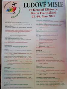Program počas misií vo farnosti Rišňovce